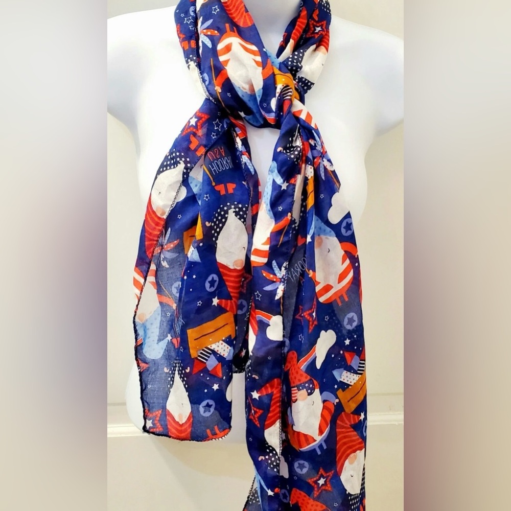 New American Patriotic Fashion Scarf Gnomes USA 4th of July Novelty